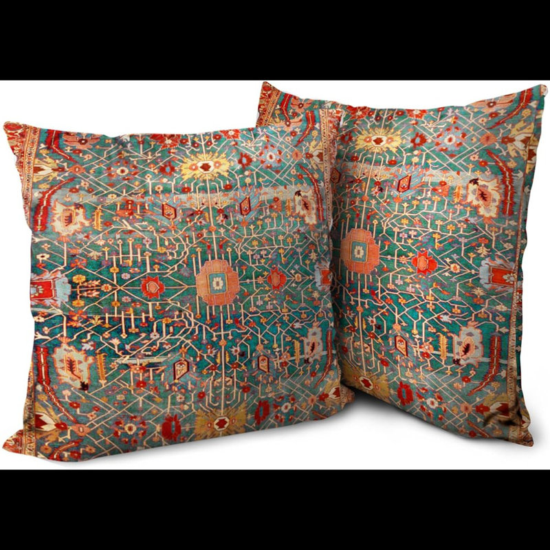 Cozy Oasis Boho Red Throw Pillow Covers | Wayfair